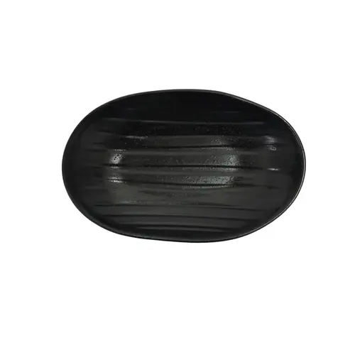 Prato Oval de Melamina Elegance Dark – 23cm x 14,5cm