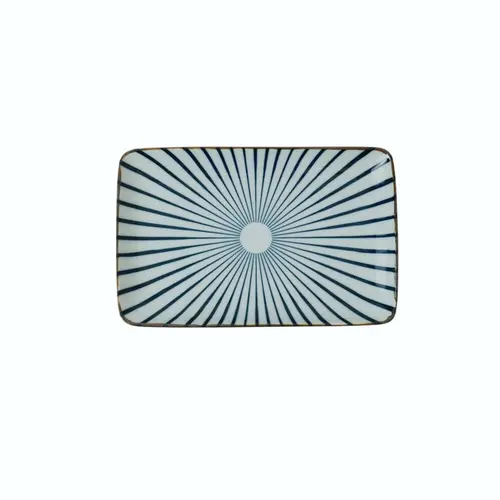 Prato Retangular de Porcelana Japonesa Tokusa - 20,5cm x 13,5cm