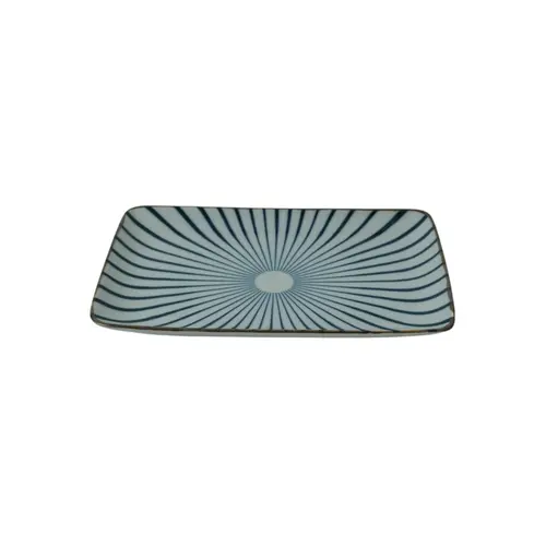 Prato Retangular de Porcelana Japonesa Tokusa - 20,5cm x 13,5cm