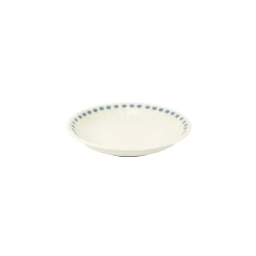 Prato Redondo de Porcelana Japonesa Embosu Tokusa Shitto Aibori Futada – 12cm