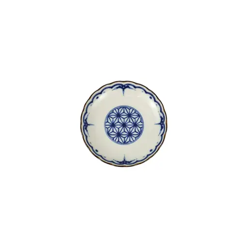Prato Redondo de Porcelana Japonesa Kikugata Asanoha – 12cm