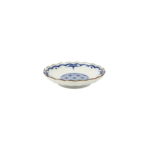 Prato Redondo de Porcelana Japonesa Kikugata Asanoha – 12cm
