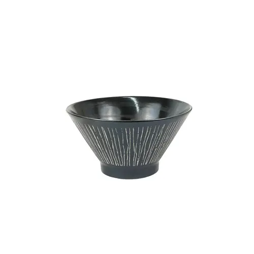 Tigela Redonda de Porcelana Japonesa para Lámen Kuro Ink – 16cm