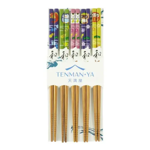 Conjunto de Hashi de Bambu Bunka Tenman-ya – 5 peças