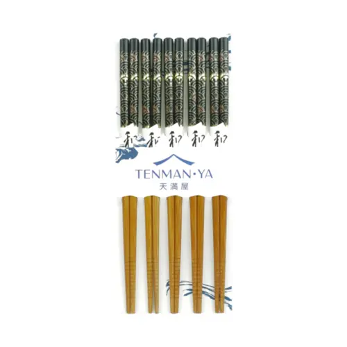 Conjunto de Hashi de Bambu Seigaiha Tenman-ya – 5 peças