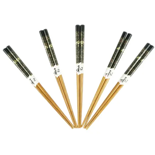 Conjunto de Hashi de Bambu Seigaiha Tenman-ya – 5 peças