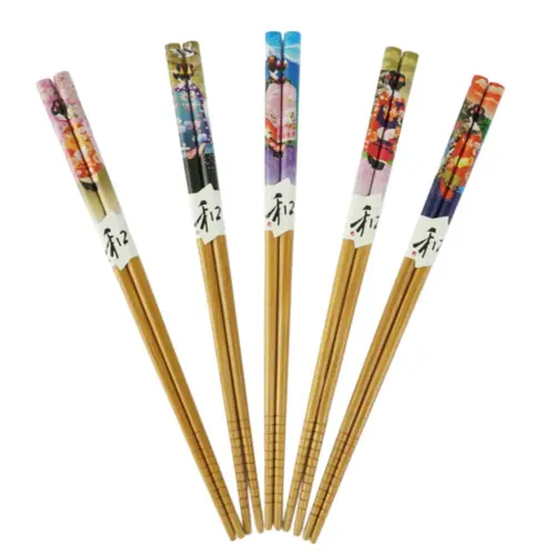Conjunto de Hashi de Bambu Geisha Tenman-ya – 5 peças