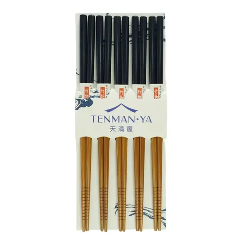 Conjunto de Hashi de Bambu Azul Marinho Tenman-ya – 5 peças