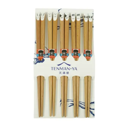 Conjunto de Hashi Infantil de Bambu Doubotsu Tenman-ya – 5 peças