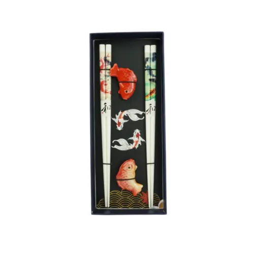 Conjunto de Hashi de Bambu Koi Tenman-ya – 4 peças