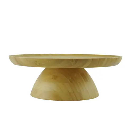 Suporte para Bolo 2 em 1 de Bambu Natural – Bandeja Reversível