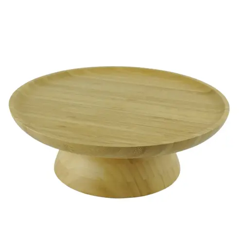Suporte para Bolo 2 em 1 de Bambu Natural – Bandeja Reversível