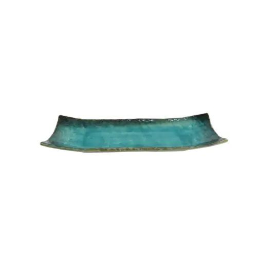 Prato Retangular Turquesa 24cm