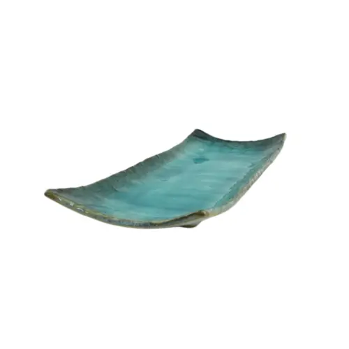 Prato Retangular Turquesa 24cm