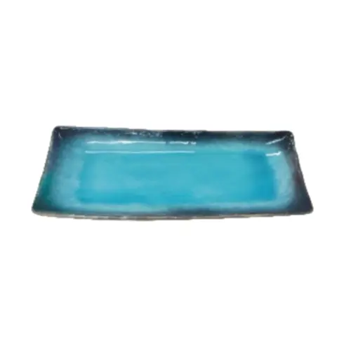 Prato Retangular Aomi Turquesa 29cm