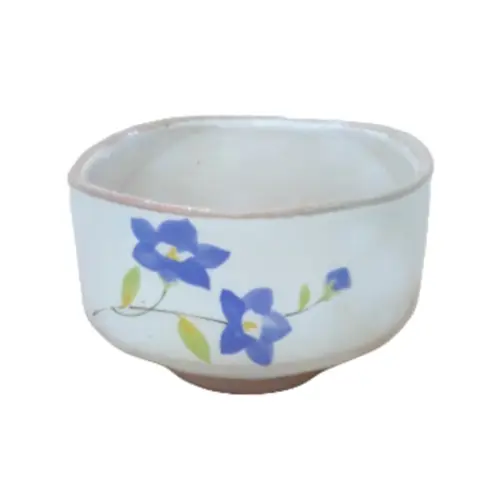 Tigela Matchawam Japonesa – Design Flor Azul Rústico